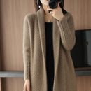 Sobretudo Tricot de Manga Longa Elegante Outono Sobretudo Tricot de Manga Longa Elegante Outono Importe Go Bege Escuro P 45-55 KG 