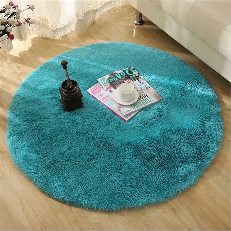 Tapete Redondo Felpudo Tapete Redondo Felpudo Importe Go Azul 60X60cm 
