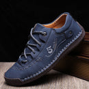 Tênis Couro Masculino Casual - Modelo Exclusivo Tênis Couro Masculino Casual Importe Go Azul 38 