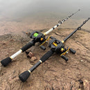 Vara De Pesca Com Carretilha GF200 CARRETILHAS Importe Go Branco Mão Direita 1.6 Metros 