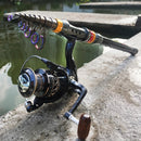 Vara de Pesca Telescópica em Fibra de Carbono + Molinete de Brinde Vara telescopia + Molinete Importe Go 