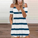 Vestido Bata Alças Metal ROUPVESTI022 Importe Go Listras Azuis PP 