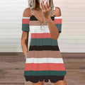 Vestido Bata Alças Metal ROUPVESTI022 Importe Go Listras Preto e Cinza PP 