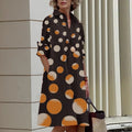 Vestido Chemise Celina ROUPVESTI021 Importe Go Poá Marrom P 