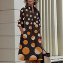 Vestido Chemise Celina ROUPVESTI021 Importe Go Poá Marrom P 