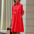 Vestido Chemise Celina ROUPVESTI021 Importe Go Vermelho Puro P 