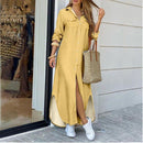 Vestido Chemise Longo Montenegro ROUPVESTI020 Importe Go Amarelo P 