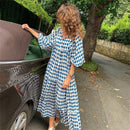 Vestido Longo Ilhabela ROUPVESTI006 Importe Go Azul e Branco P 
