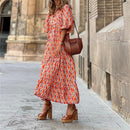Vestido Longo Ilhabela ROUPVESTI006 Importe Go Laranja e Vermelho P 
