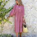 Vestido Longo Ilhabela ROUPVESTI006 Importe Go Rosa e Vermelho P 
