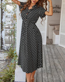 Vestido Midi de Bolinha Zara - Moda Verão Vestido Midi de Bolinha Zara Importe Go 