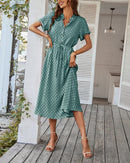Vestido Midi de Bolinha Zara - Moda Verão Vestido Midi de Bolinha Zara Importe Go Verde P 