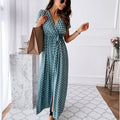 Vestido Midi Poá Ibiza ROUPVESTI003 Importe Go Azul P 