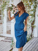 Vestido Midi Soltinho Valentina - Moda Verão Vestido Midi Soltinho Valentina Importe Go 