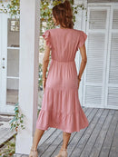 Vestido Midi Soltinho Valentina - Moda Verão Vestido Midi Soltinho Valentina Importe Go 