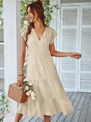 Vestido Midi Soltinho Valentina - Moda Verão Vestido Midi Soltinho Valentina Importe Go Bege P 