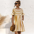 Vestido Noronha Listrado ROUPVESTI007 Importe Go Amarelo P 