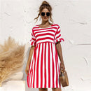 Vestido Noronha Listrado ROUPVESTI007 Importe Go Vermelho P 