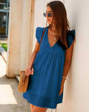 Vestido Soltinho Decotado Shorts Integrado Importe Go Azul PP 