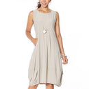 Vestido Soltinho Elegance™ / Nova Tendencia Moda Primavera Verão 2022 00382 Importe Go Cinza PP 