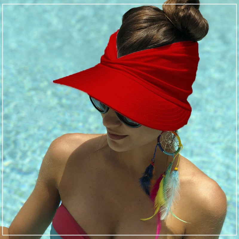 Viseira Feminina para Praia com Proteção UV - Leve 2 Pague 1 MV34 Importe Go Vermelho 
